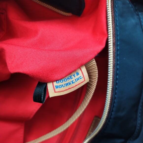 Dooney & Bourke Blue Nylon Double Handles Zipper Tote Shoulder Bag - Picture 12 of 16